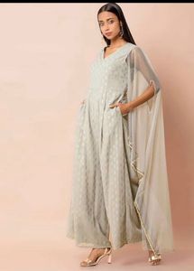 Pearl cape Dupatta attach jumpsuit