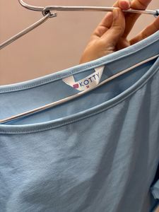 Sky Blue Ruffle Sleeve Top