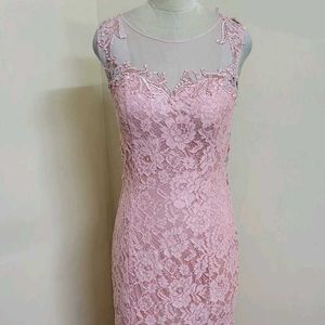 Pink Lace Formal Gown
