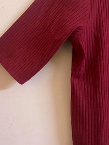 Maroon Ribbed Top - Women  (XXL)