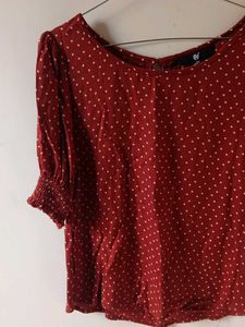 fig Red Polka Dot Top - XS