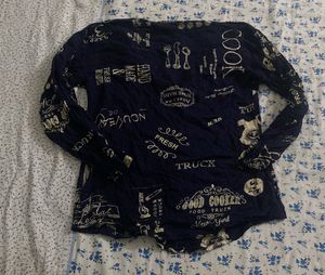 Printed Navy Blue Shirt