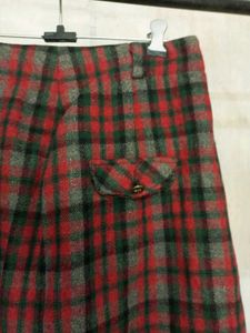 Vintage Plaid Wool Skirt