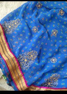 BLUE GEORGETTE SAREE