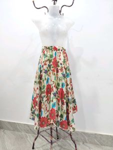 Floral Print Midi Skirt