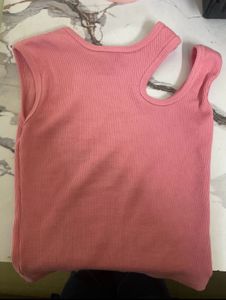 Pink Cutout Crop Top