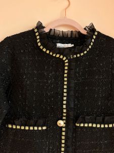 Elegant Black Tweed Jacket