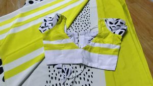 Quirky Neon Green Saree