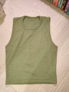 Pink &amp; Olive Cropped Tank Top Set