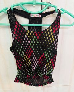 Printed Crinkled Tank Top