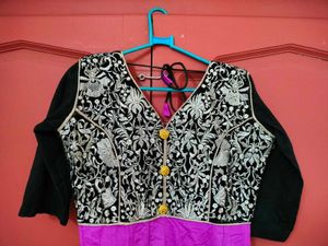 Purple And Black Anarkali Suit