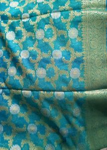 Sea Green Blue Saree