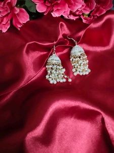 Party Wear Pearl White Jhumka
