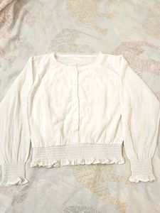 Cute White Button-Up Crop Top