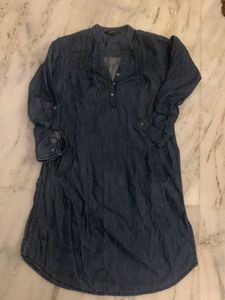 Cotton Denim Kurta Navy Blue