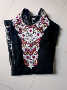 Elegant Black Embroidered gown