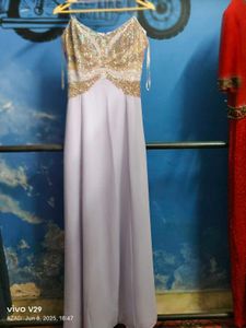 Lilac Sequin Evening Gown