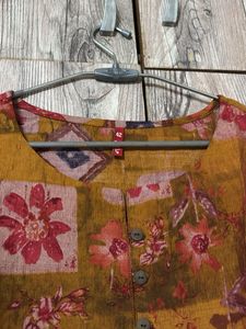 Brown Floral Kurti
