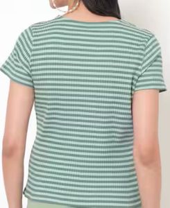 Striped Square Neck Top