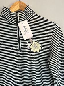 Striped Quarter Zip Pullover