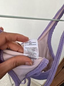 Purple Textured Bikini Top