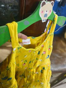 Yellow Floral Print Frock💛💫