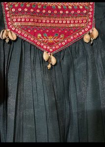 Teal Embroidered Kurti with Dupatta