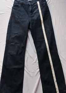Black Flared Straight Jeans