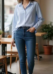 Striped Cropped Shirt