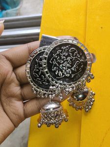 Black Oxidized Jhumka.
