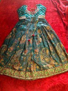 Teal Embellished Anarkali Dress