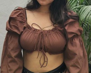 Brown Crop Top