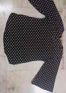 Black Beautiful Top With White Print