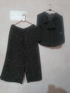 Polka Dot Blouse & Culottes Set