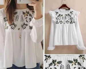 Embroidered White Top