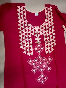Cotton Rich Embroidered Women&#39;s Kurta_NEW