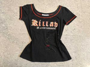 Black studded Y2k Fitted Top