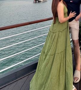 Green Halter Maxi Dress