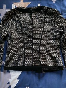Chic Textured Black &amp; White Jacket