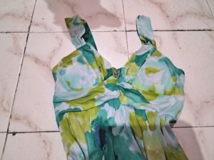 Floral Deep Neck Dress