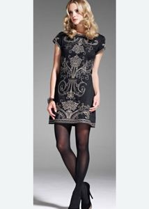 Black Embroidered Party Dress