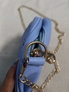 Round Shaped Light Blue Sling Bag