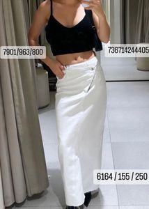 Trending Zara White Denim Maxi Skirt