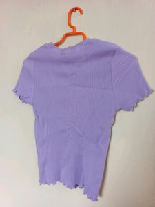 Zudio Lavender Ribbed Top