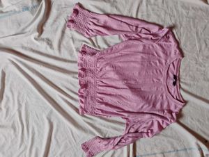 Smocked Round Neck Top 🧣