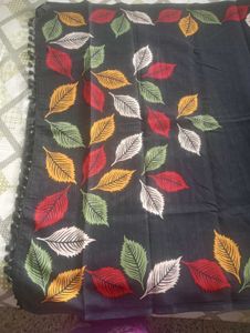 Leaf Print Fancy Saree With BP