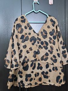 Leopard Print Layered Top