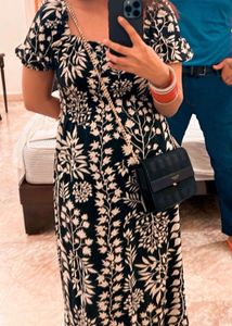 Floral Print Off-Shoulder Maxi Dress