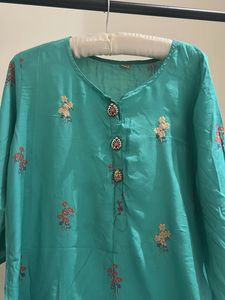 Elegant Embroidered Kurta, 42-44inch Length