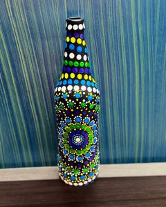 Handpainted Mandala Art Glass Bottles